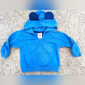 2/$20.  Disney Mickey sweater. Blue hoodie. 12months. EUC.